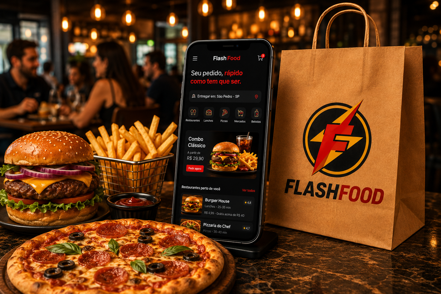 Restaurante parceiro do Flash Food